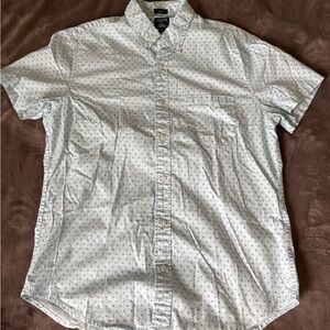 J Crew Men's Medium Light Blue Geometric Shirt